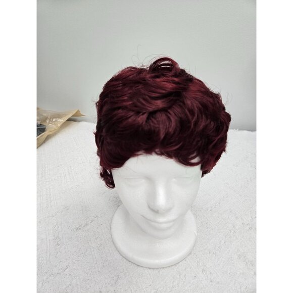 Short Layered Burgundy Wig With Accessories - Picture 1 of 6